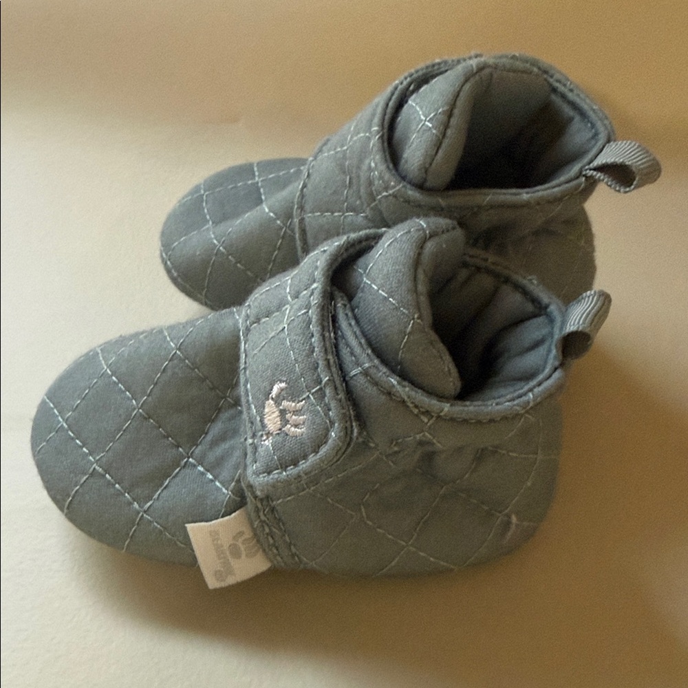 BearPaw Quilted Baby Shoes in Green - Picture 3 of 4